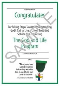 Picture of God & Life Youth Certificate
