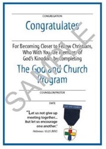 Picture of God & Church Youth Certificate