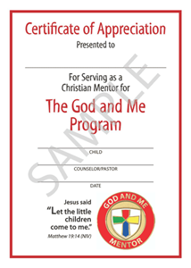 Picture of God & Me Mentor Certificate