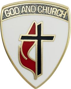 God and Church Methodist 3/4" Pin